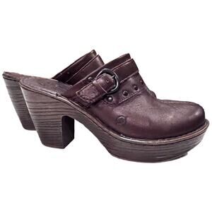 BORN Brown‎ Studded Clogs Size 39 | 8 MW